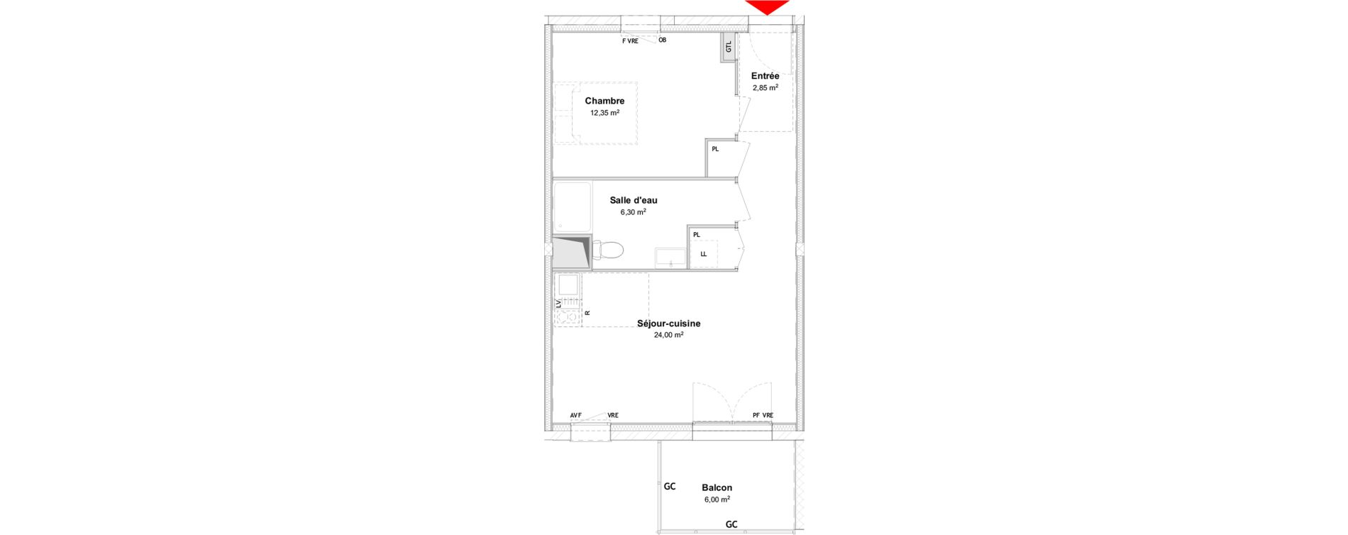 Appartement T2 de 45,50 m2 &agrave; P&eacute;rigny Centre