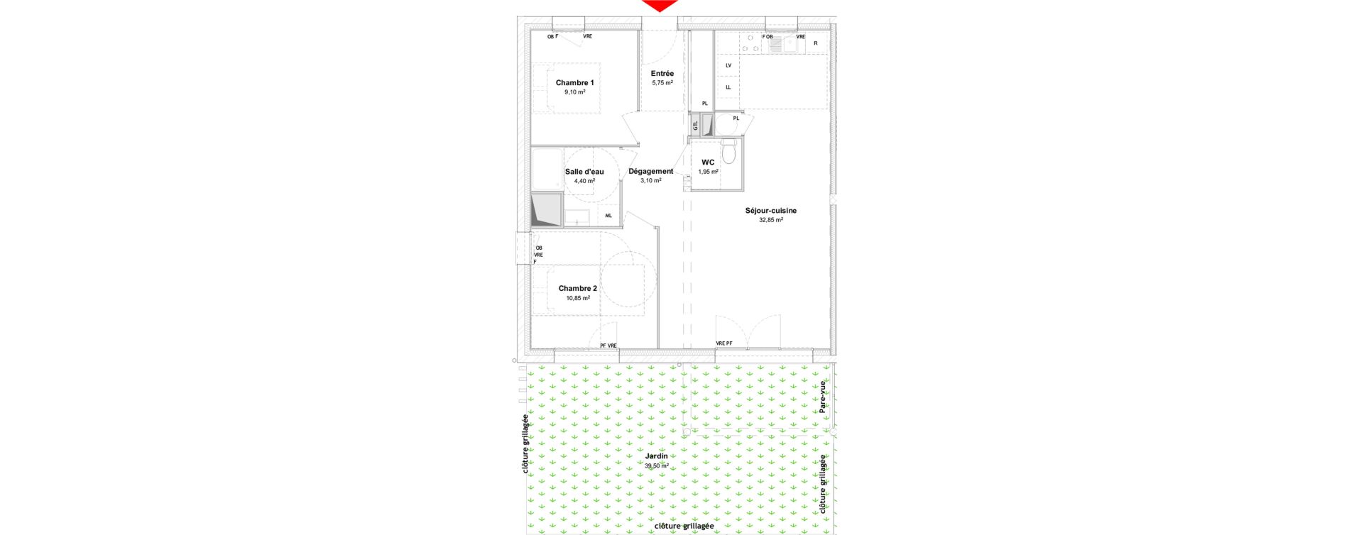 Appartement T3 de 68,00 m2 &agrave; P&eacute;rigny Centre