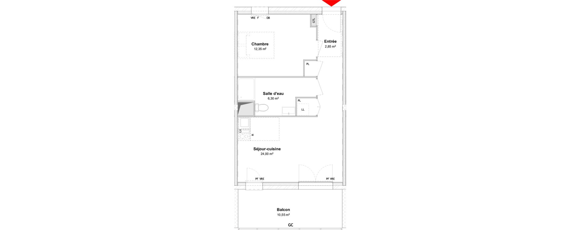 Appartement T2 de 45,50 m2 &agrave; P&eacute;rigny Centre