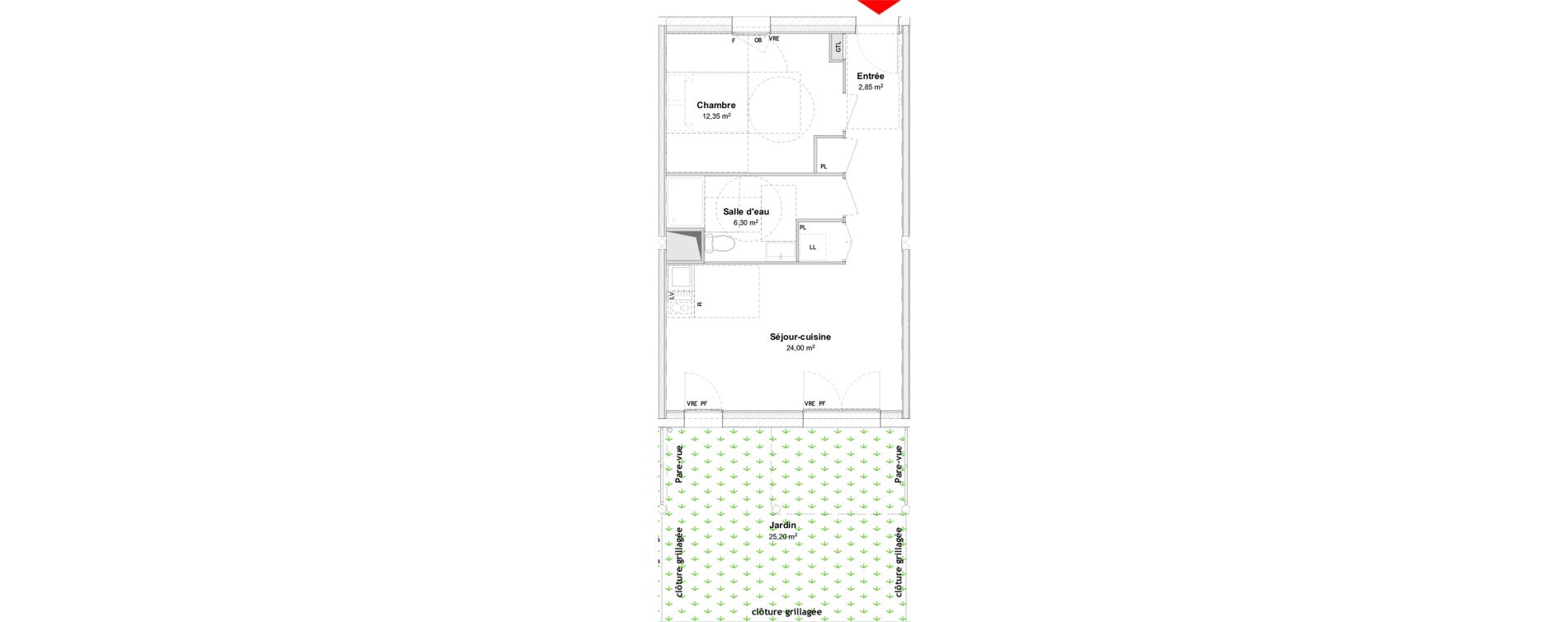 Appartement T2 de 45,50 m2 &agrave; P&eacute;rigny Centre