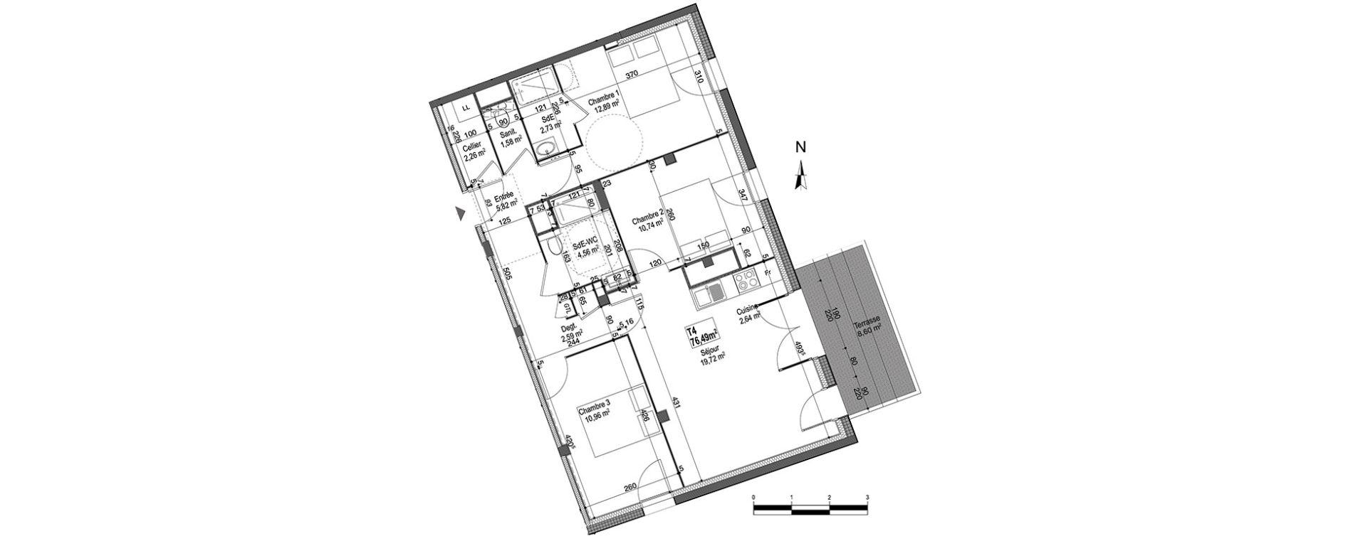 Appartement T4 de 76,49 m2 à Périgny Centre