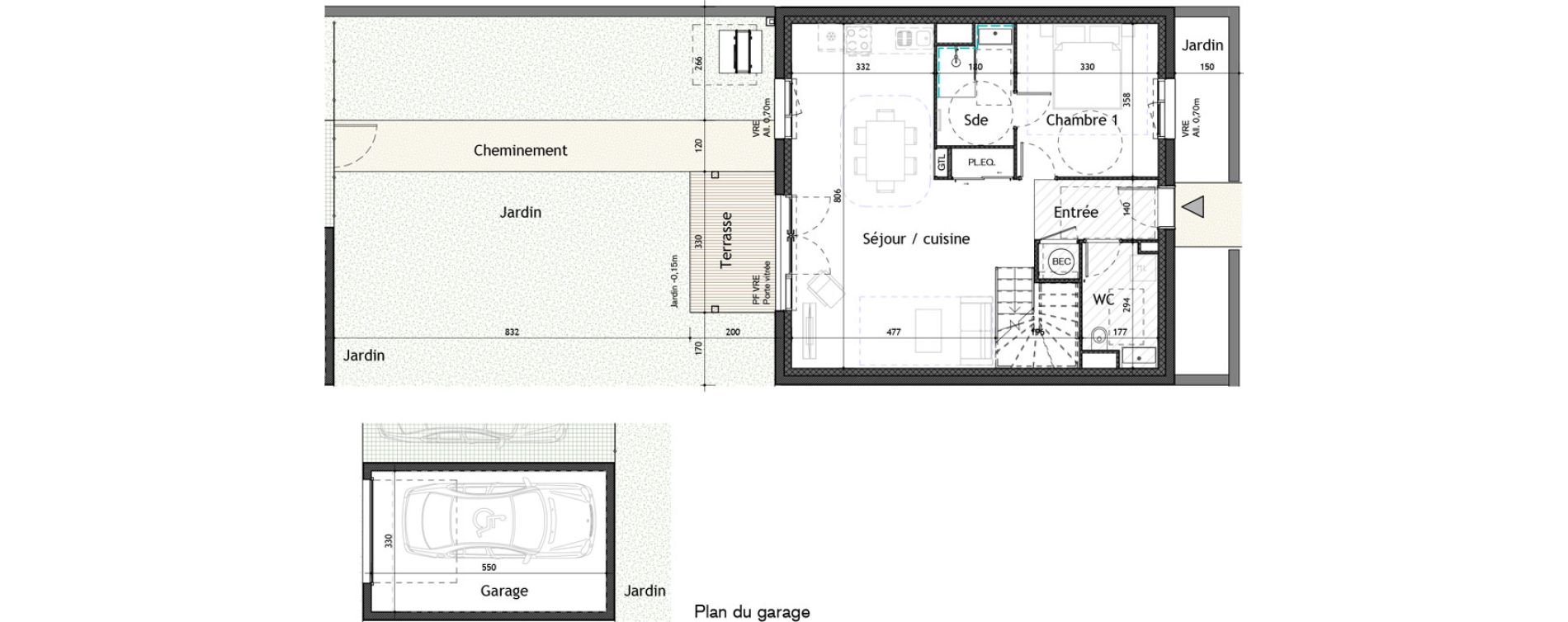 Maison T5 de 110,80 m2 &agrave; Puilboreau Centre