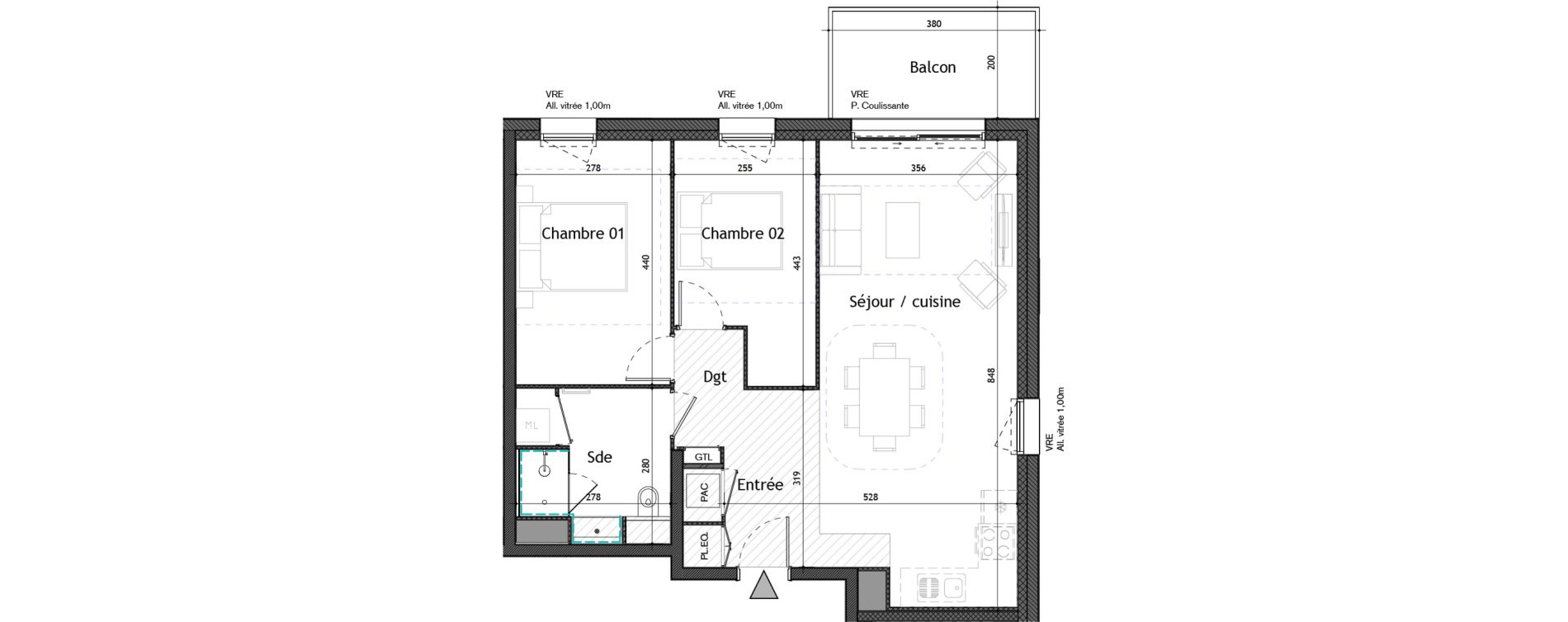 Appartement T3 de 67,20 m2 &agrave; Puilboreau Centre