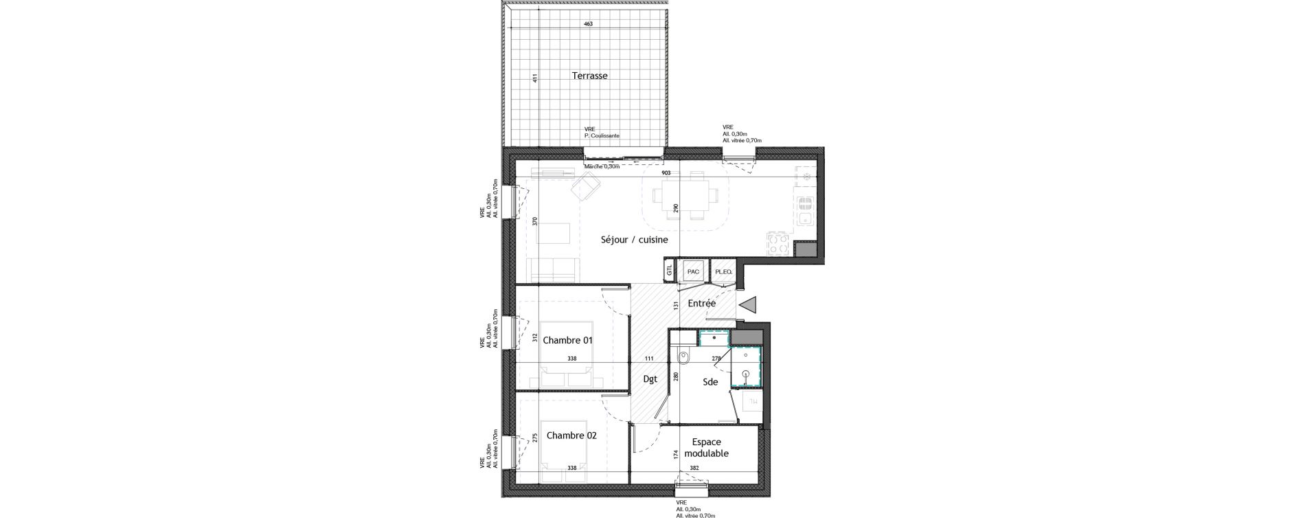 Appartement T3 de 71,50 m2 &agrave; Puilboreau Centre