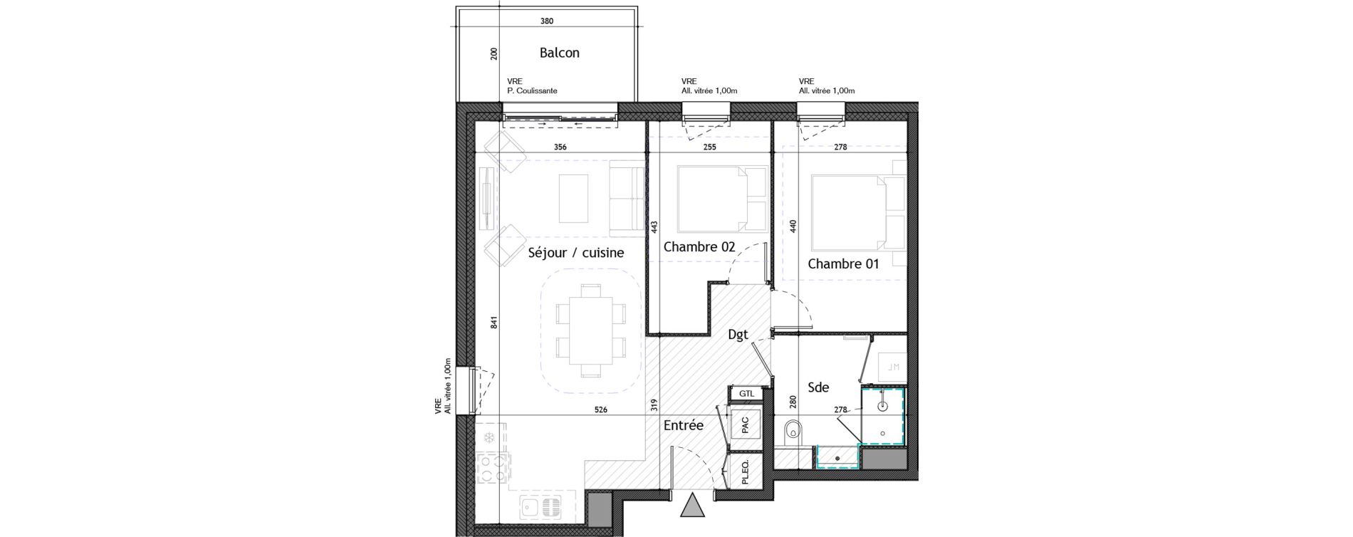 Appartement T3 de 67,20 m2 &agrave; Puilboreau Centre