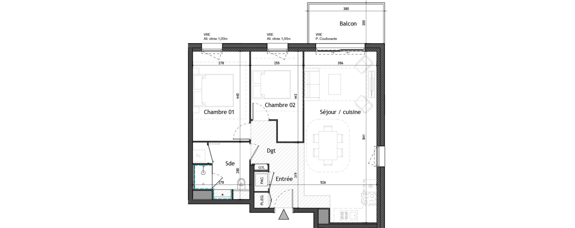 Appartement T3 de 67,20 m2 &agrave; Puilboreau Centre