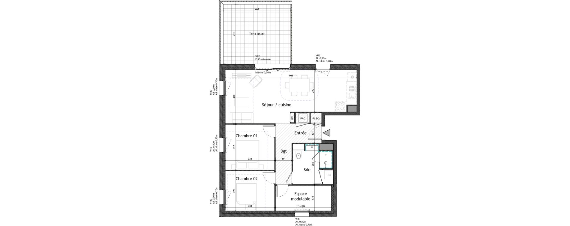 Appartement T3 de 71,50 m2 &agrave; Puilboreau Centre