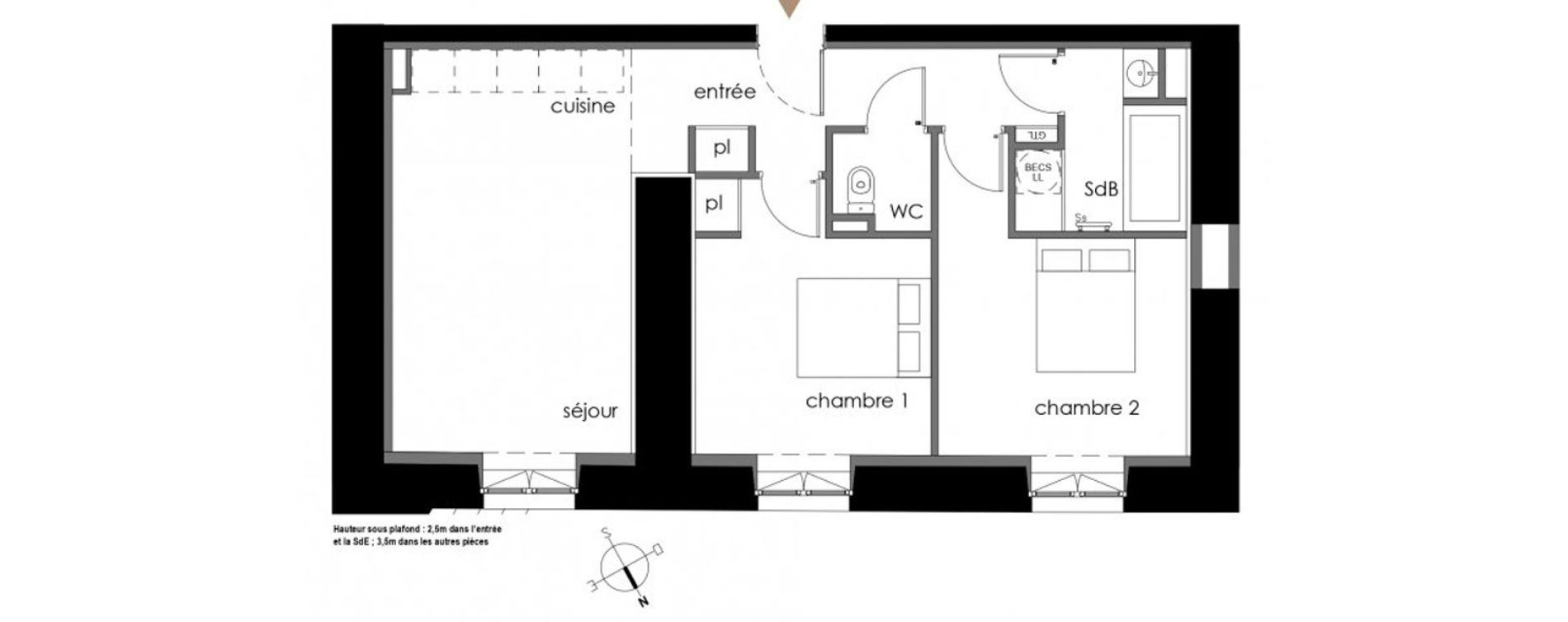Appartement T3 de 58,82 m2 &agrave; Rochefort Champlain