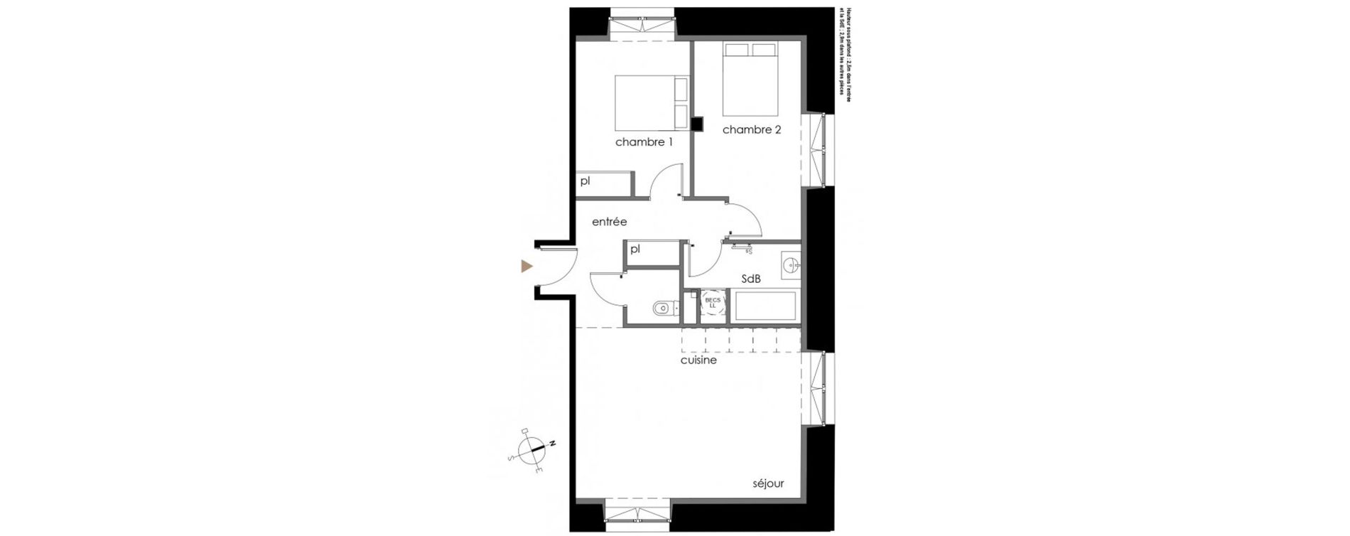 Appartement T3 de 64,54 m2 &agrave; Rochefort Champlain