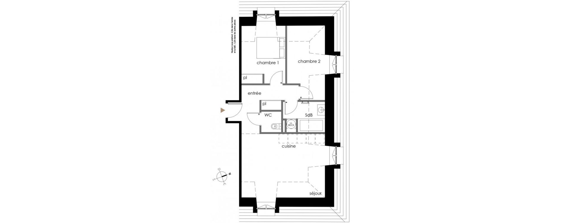 Appartement T3 de 61,44 m2 &agrave; Rochefort Champlain