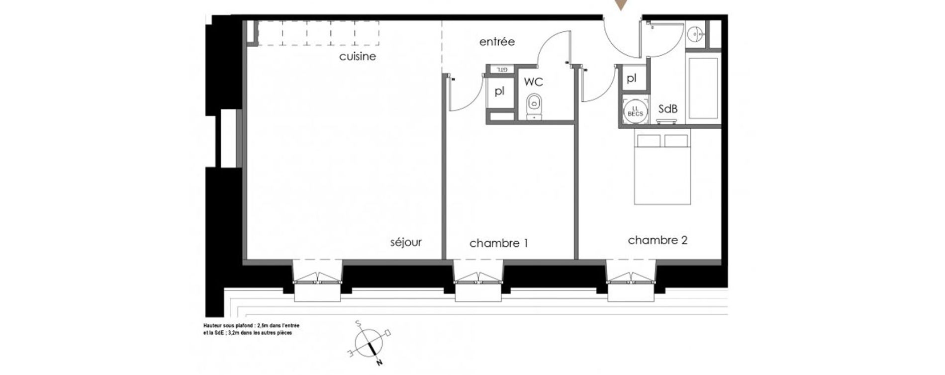Appartement T3 de 67,32 m2 &agrave; Rochefort Champlain