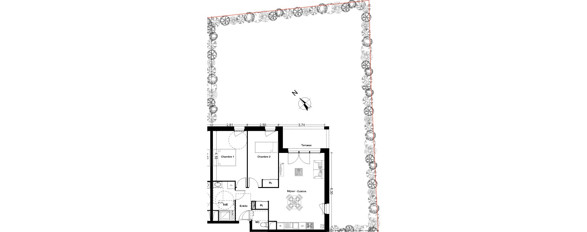 Appartement T3 de 62,86 m2 &agrave; Rochefort Centre