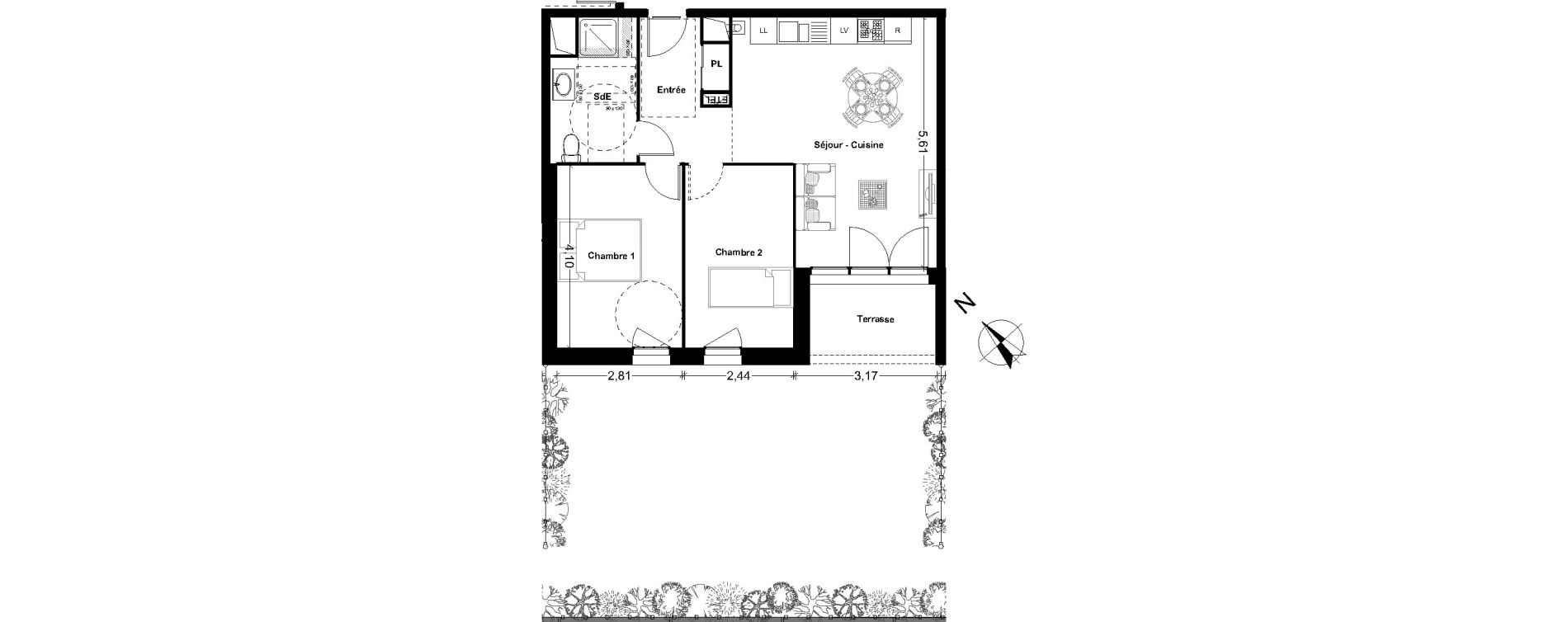 Appartement T2 bis de 55,69 m2 &agrave; Rochefort Centre