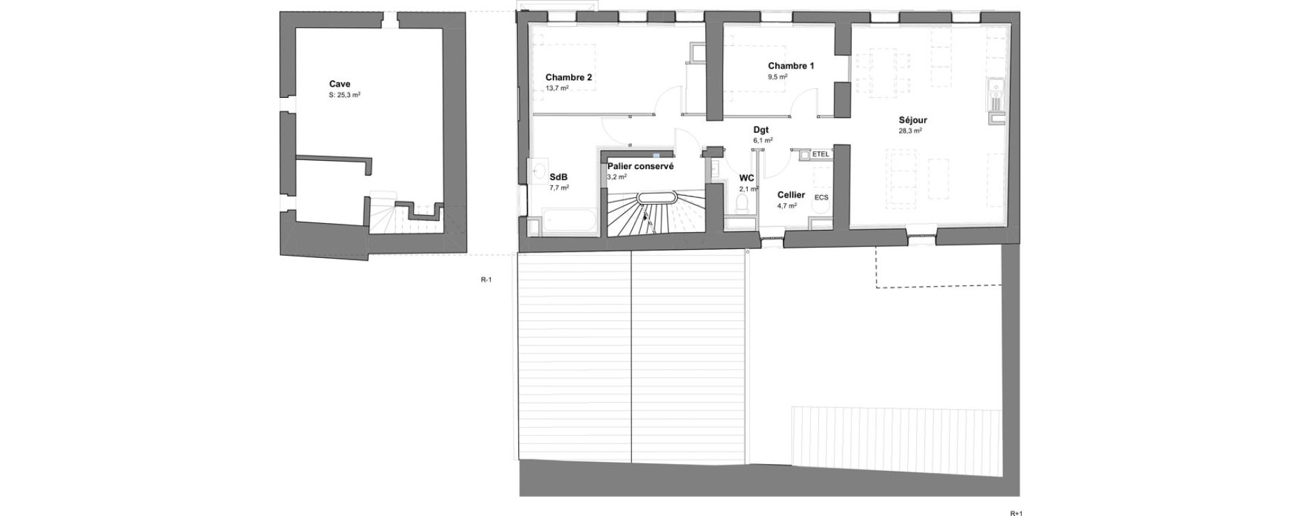 Appartement T3 de 72,10 m2 &agrave; Rochefort Centre ville