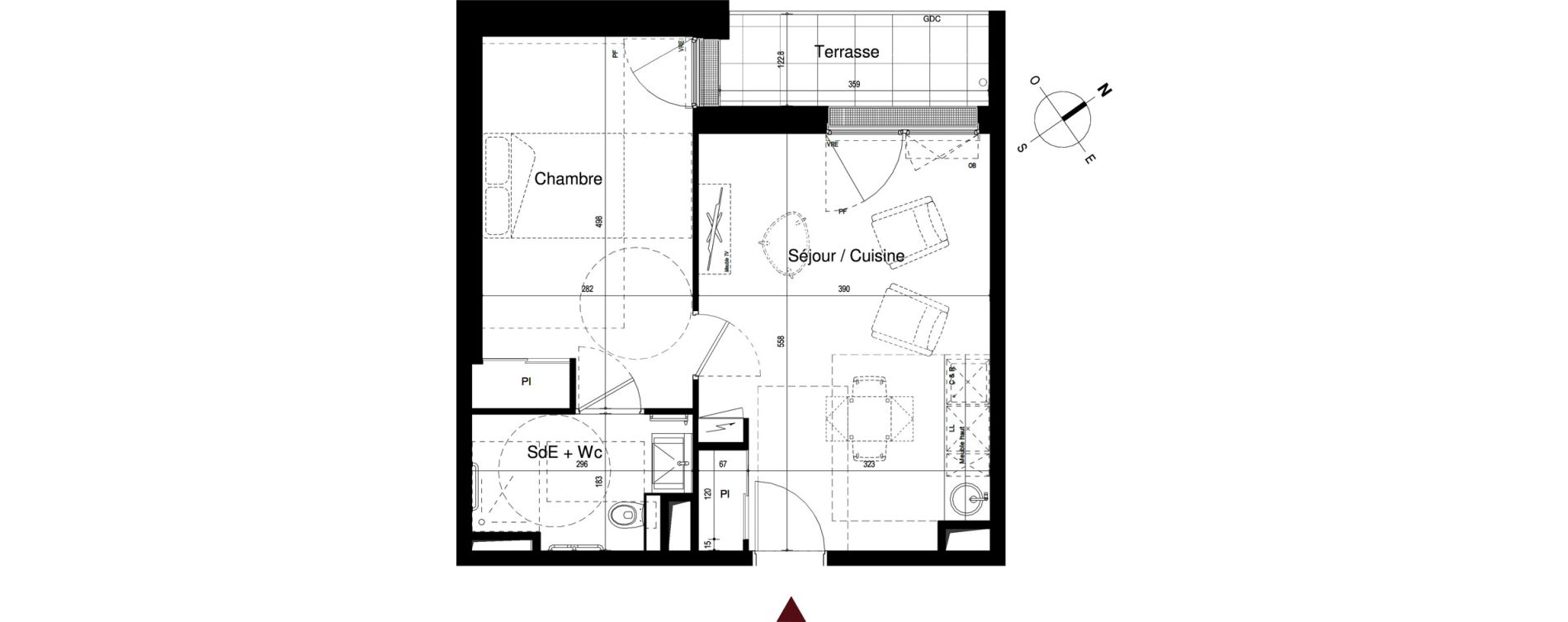 Appartement T2 de 40,21 m2 &agrave; Royan Centre