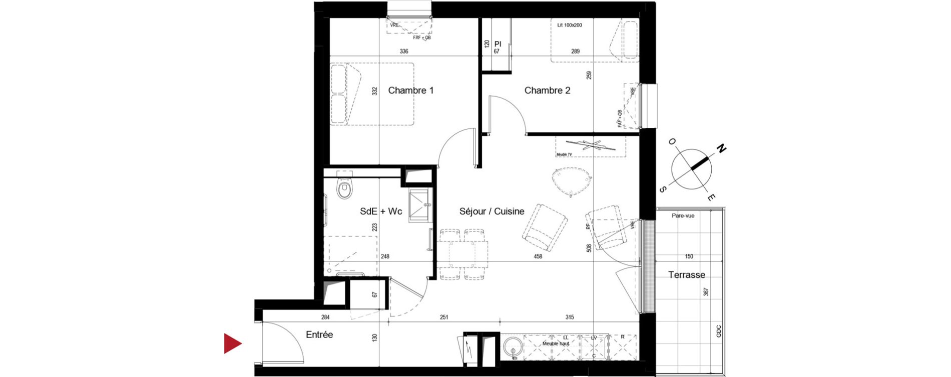 Appartement T3 de 54,29 m2 &agrave; Royan Centre