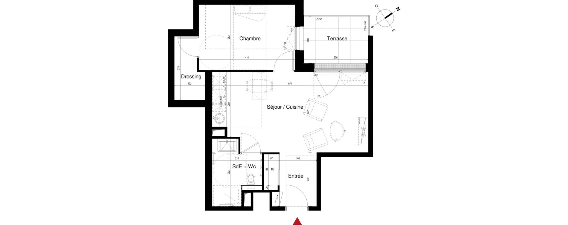 Appartement T2 bis de 46,49 m2 &agrave; Royan Centre