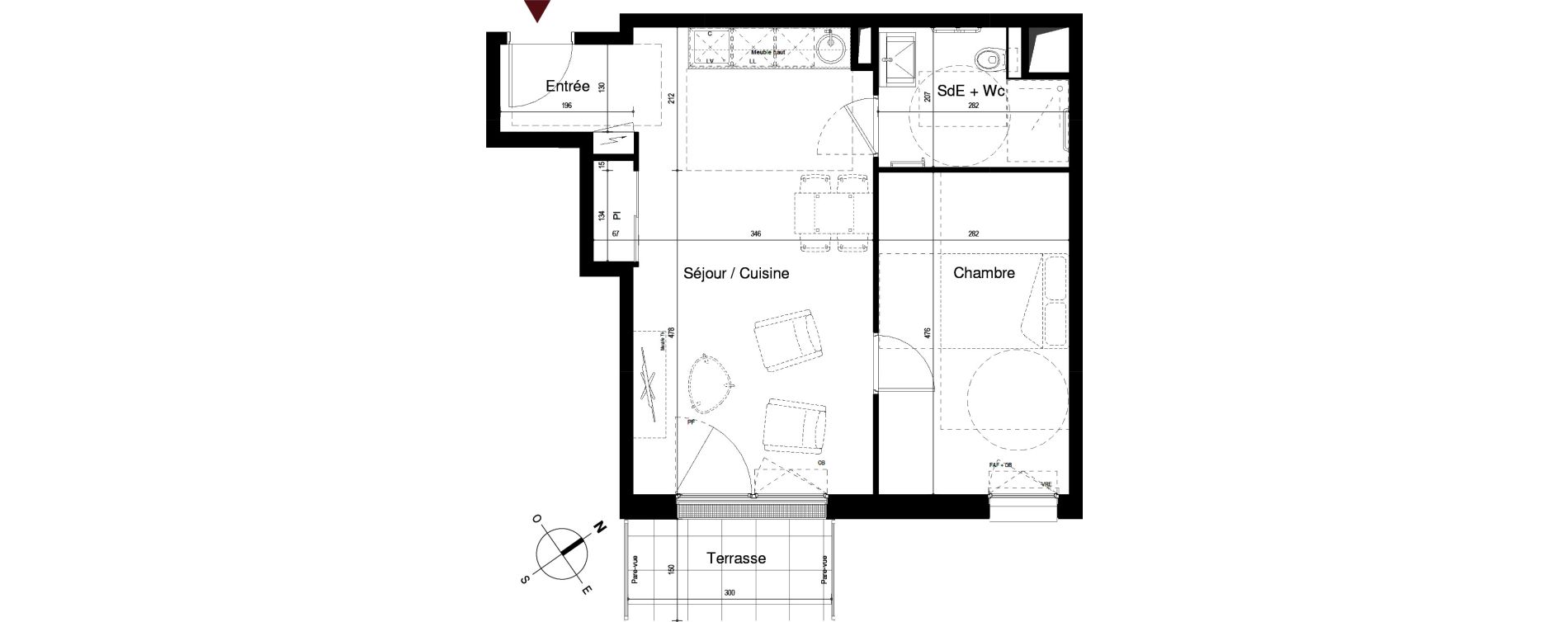Appartement T2 bis de 46,15 m2 &agrave; Royan Centre