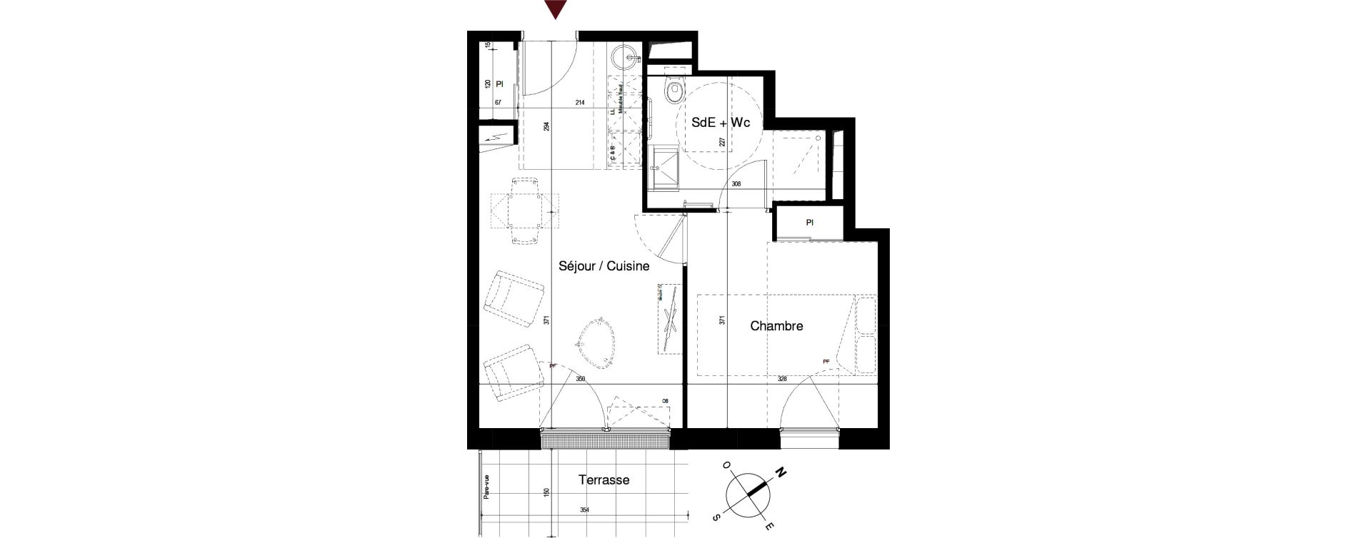 Appartement T2 de 38,83 m2 &agrave; Royan Centre