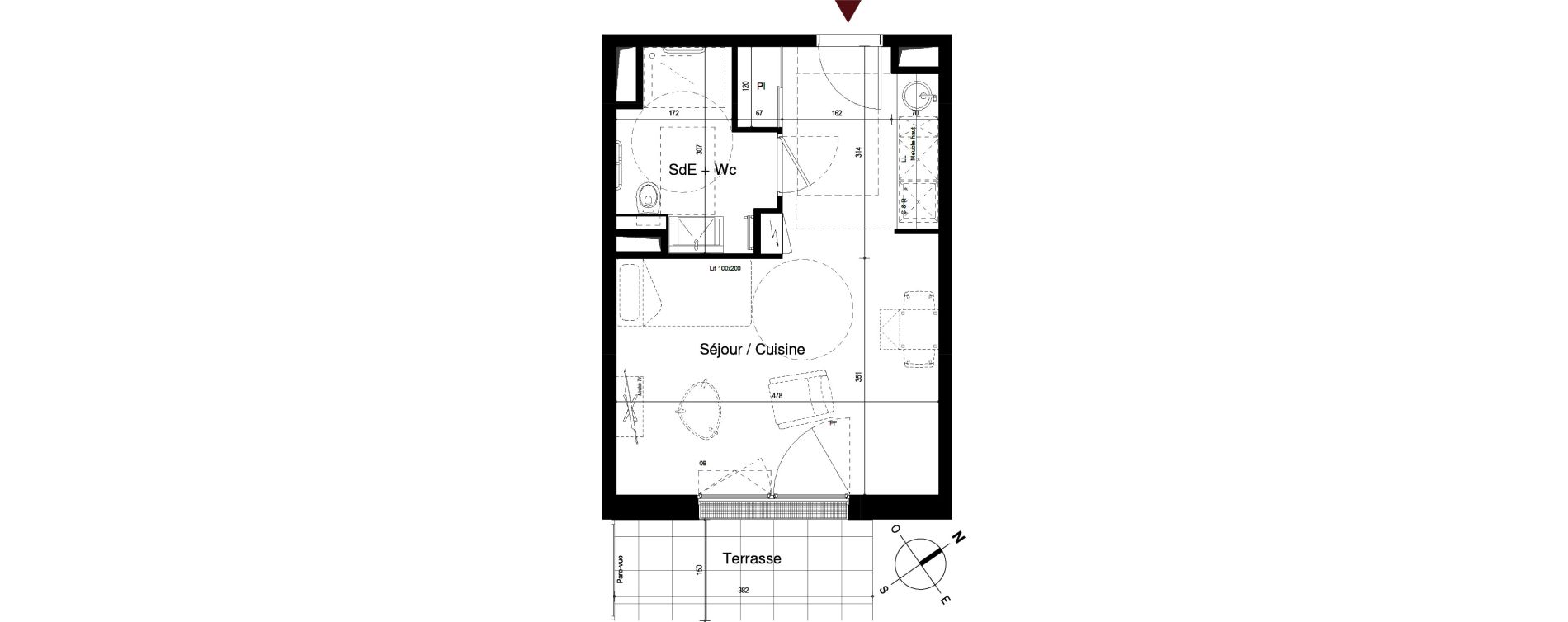 Appartement T1 de 29,98 m2 &agrave; Royan Centre
