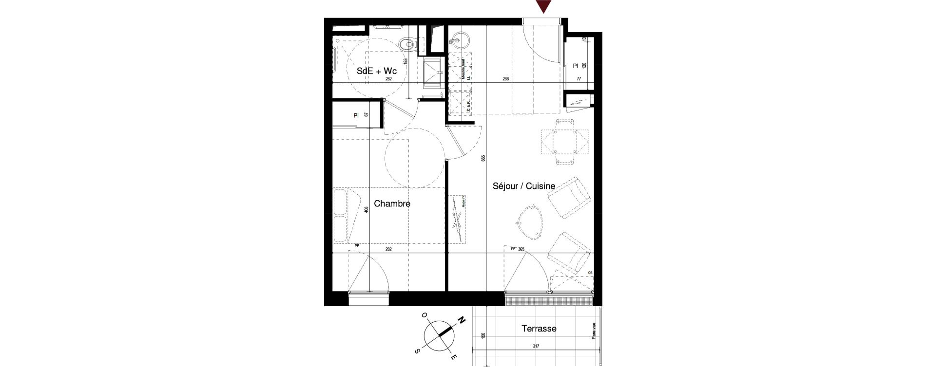 Appartement T2 de 41,42 m2 &agrave; Royan Centre