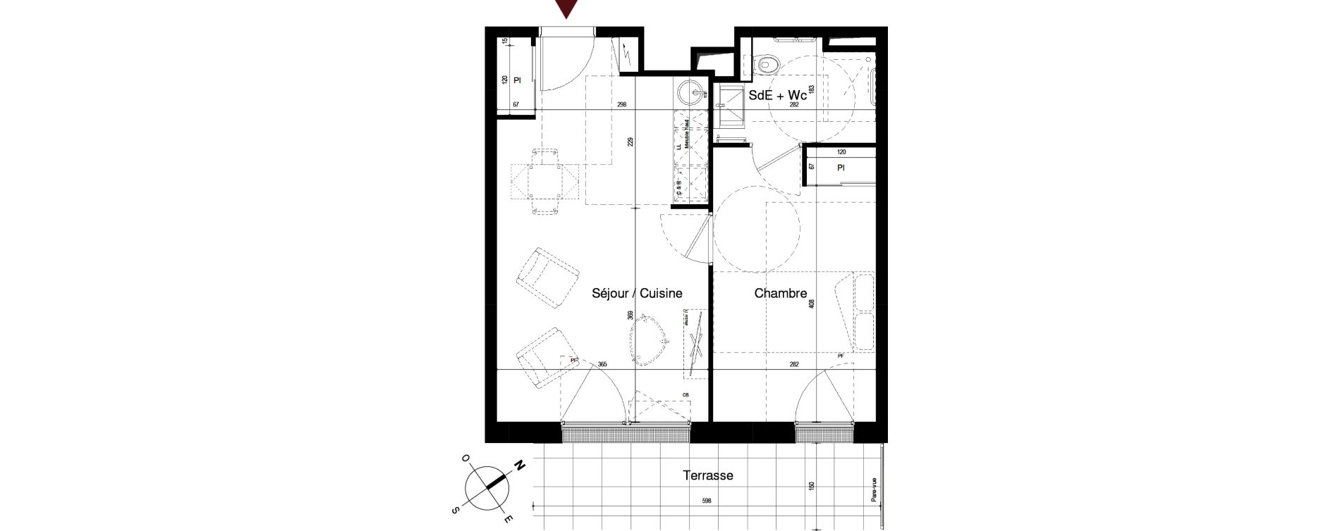 Appartement T3 de 40,88 m2 &agrave; Royan Centre