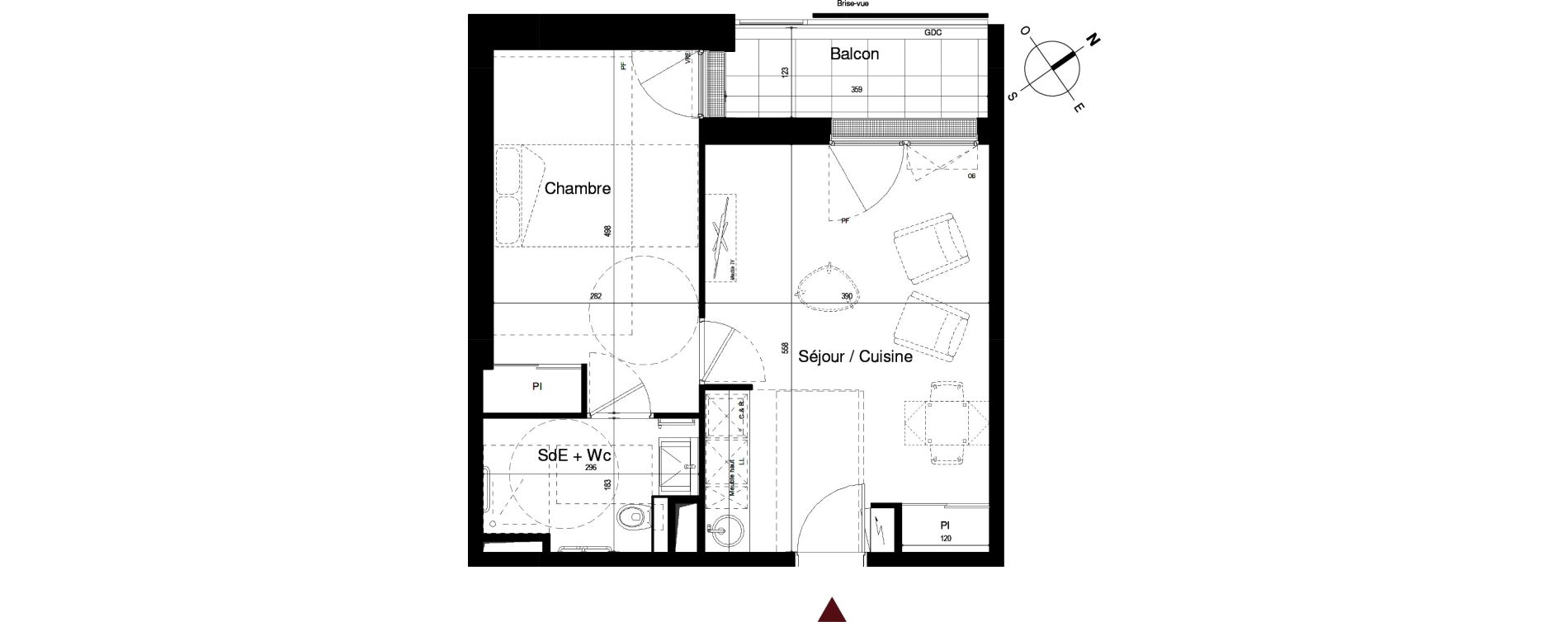 Appartement T2 de 40,21 m2 &agrave; Royan Centre