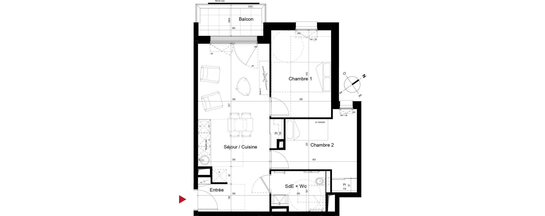 Appartement T3 de 53,42 m2 &agrave; Royan Centre