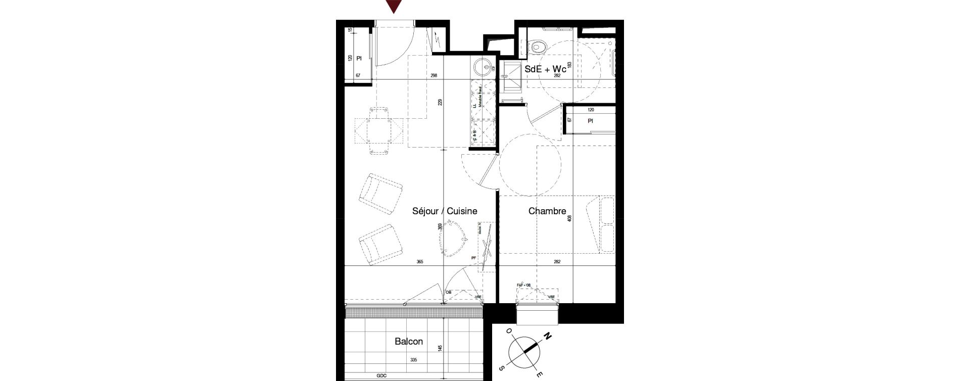 Appartement T2 de 40,88 m2 &agrave; Royan Centre