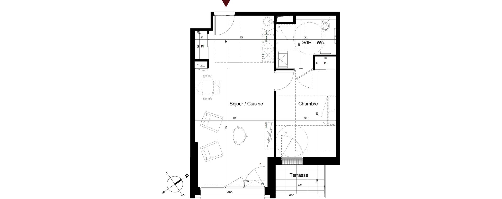 Appartement T2 bis de 46,10 m2 &agrave; Royan Centre