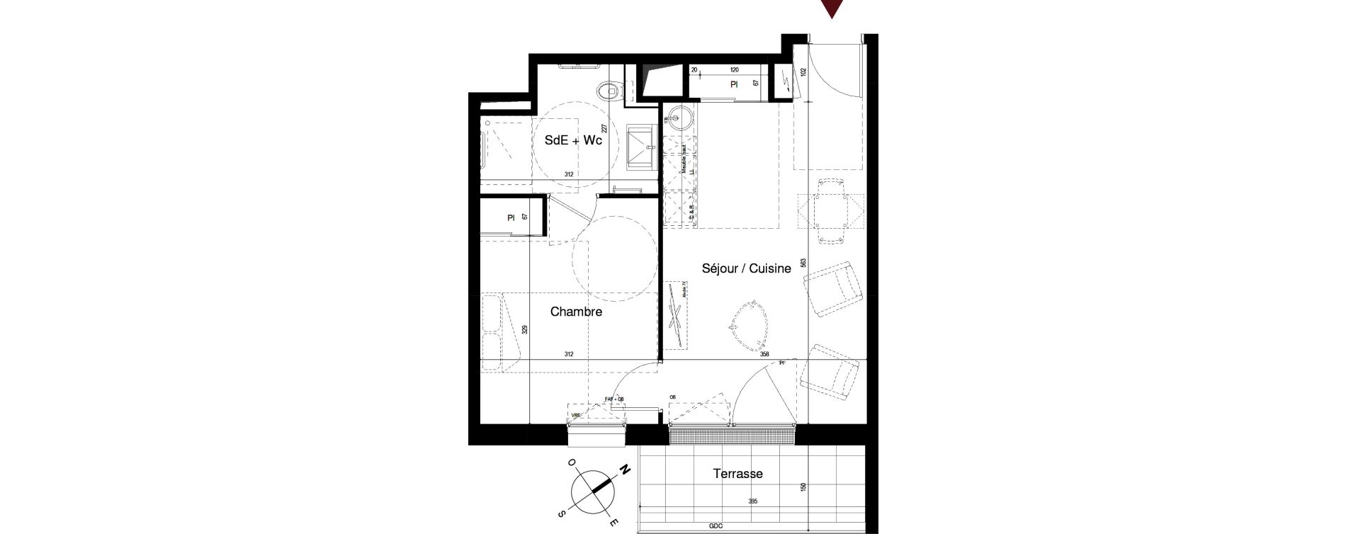 Appartement T2 de 40,44 m2 &agrave; Royan Centre