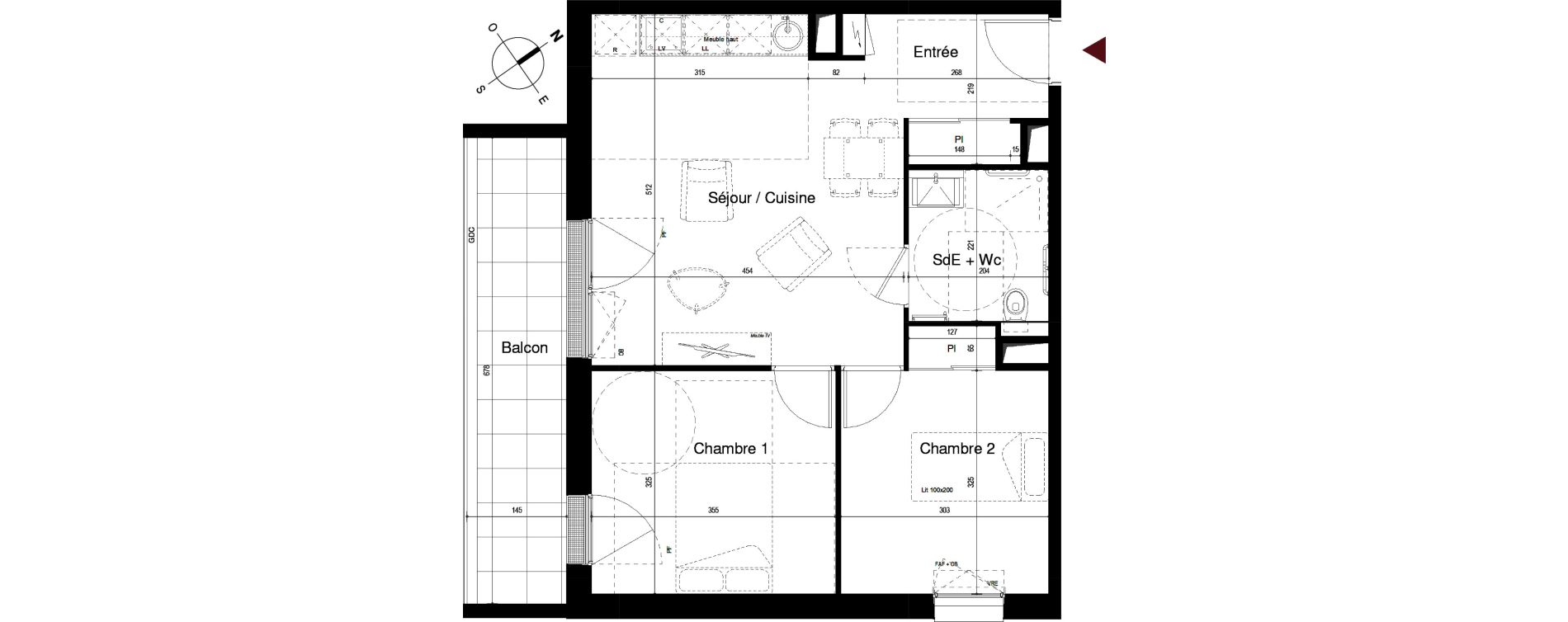 Appartement T3 de 53,71 m2 &agrave; Royan Centre