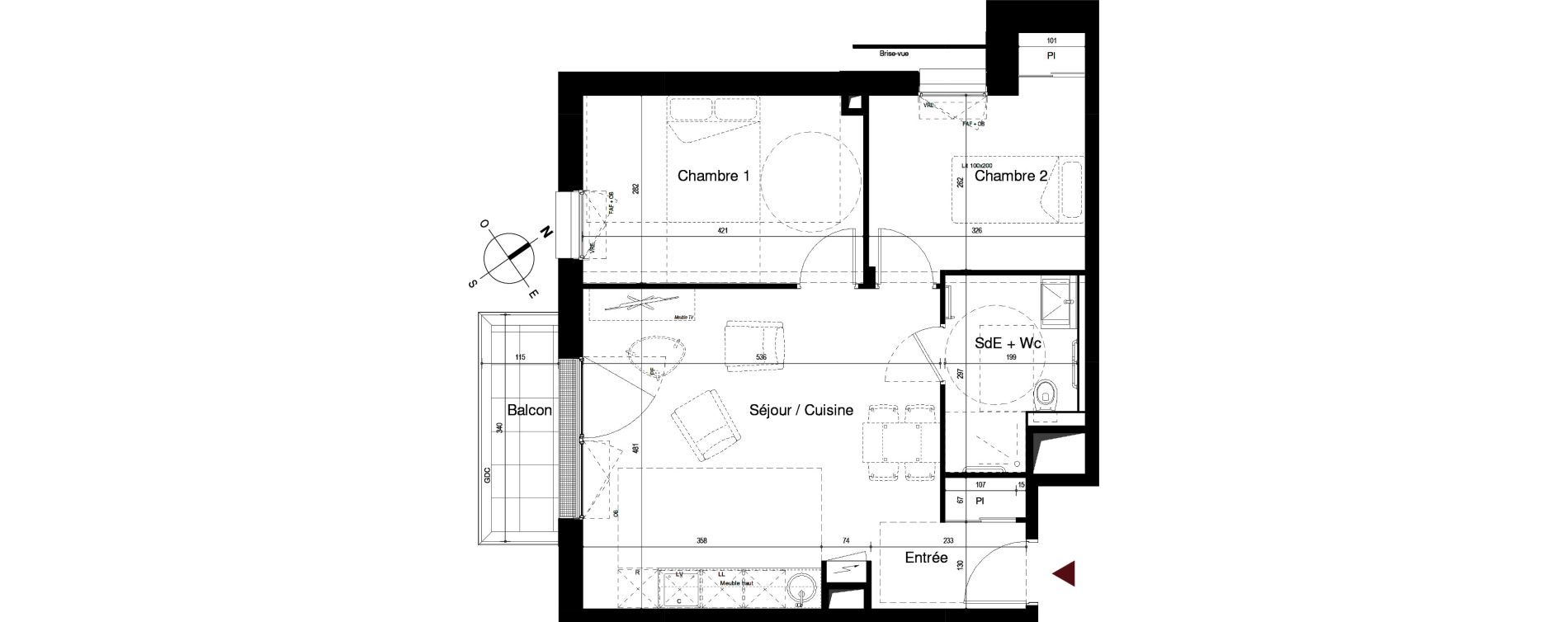 Appartement T3 de 54,42 m2 &agrave; Royan Centre