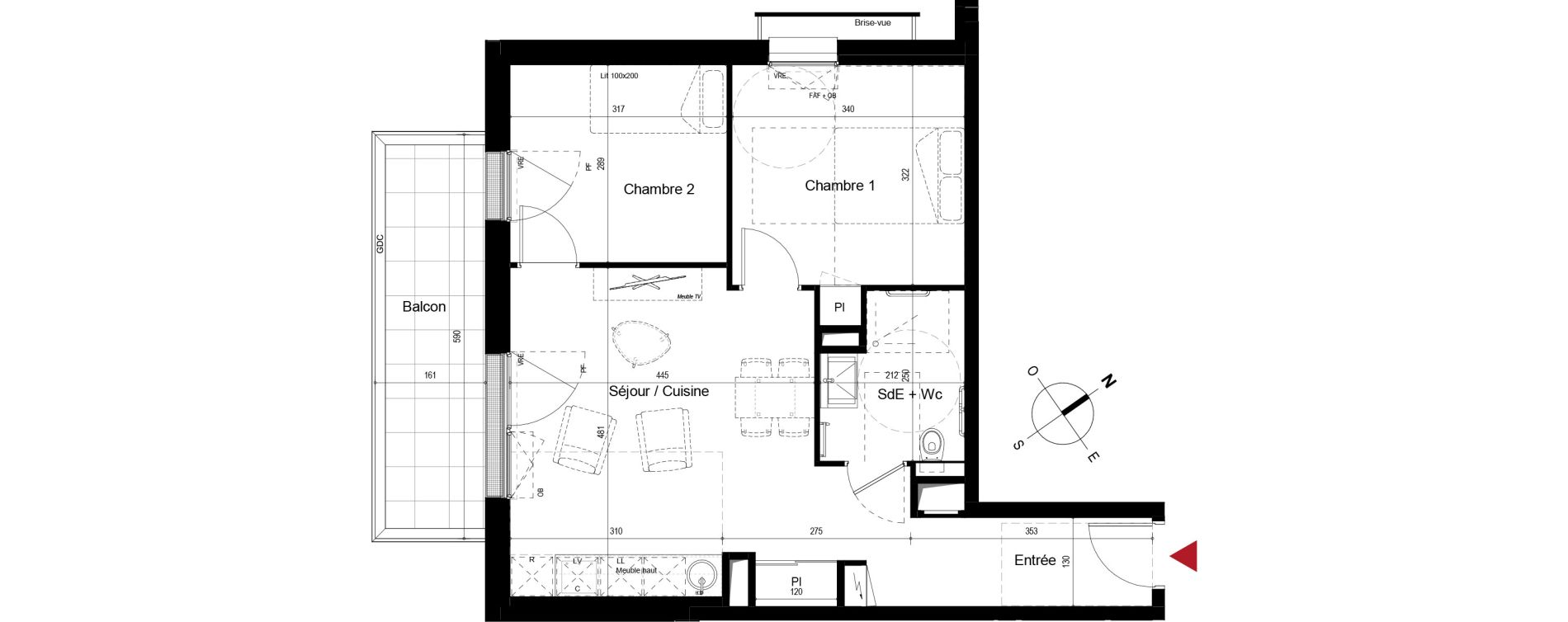 Appartement T3 de 53,11 m2 &agrave; Royan Centre