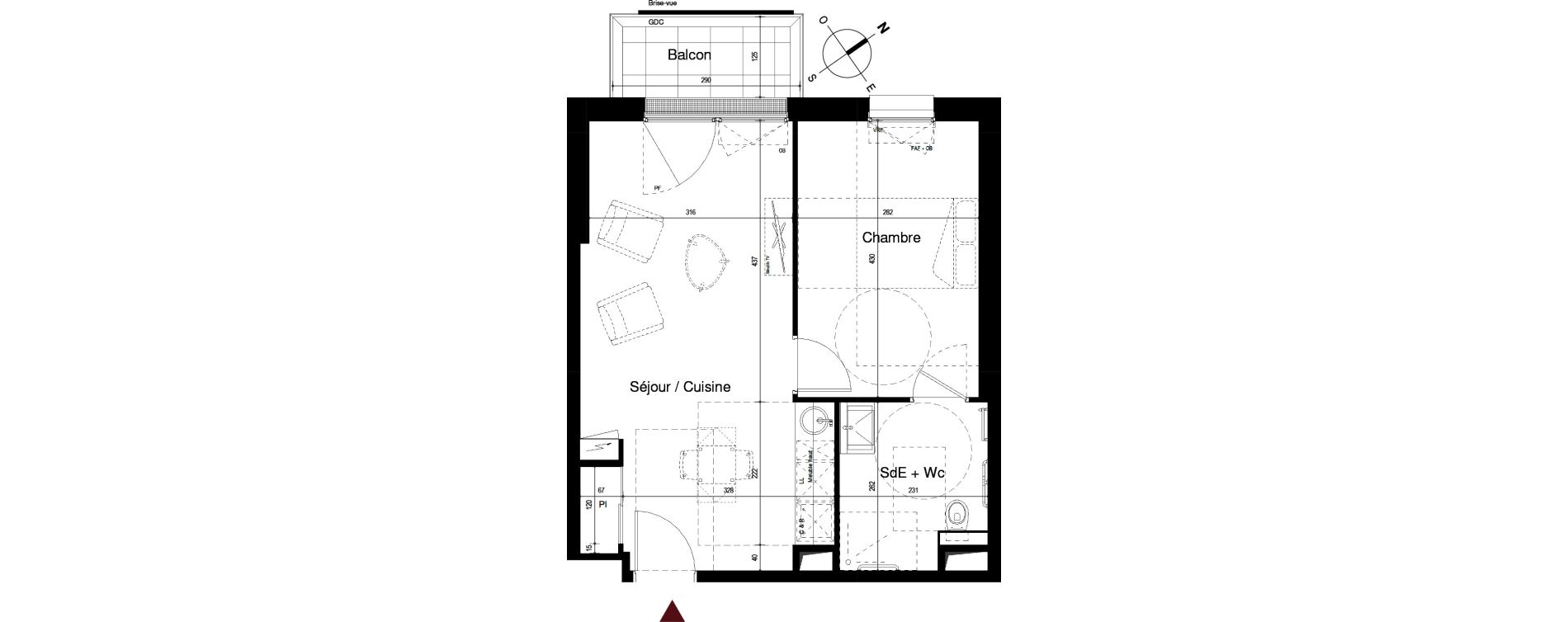 Appartement T2 de 41,45 m2 &agrave; Royan Centre