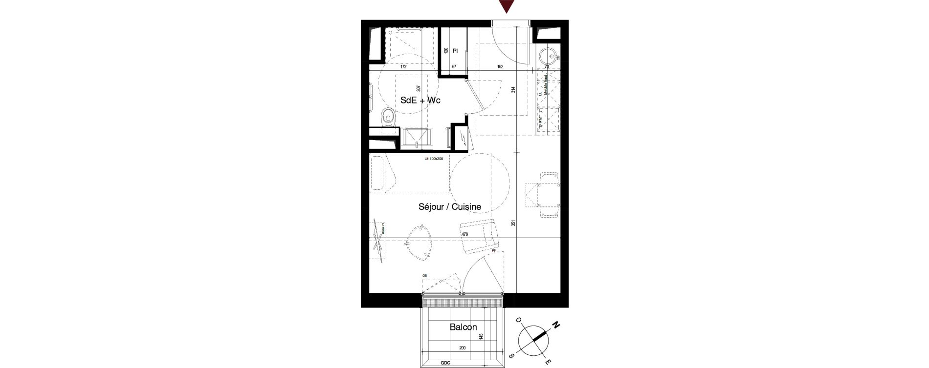 Appartement T1 de 30,03 m2 &agrave; Royan Centre