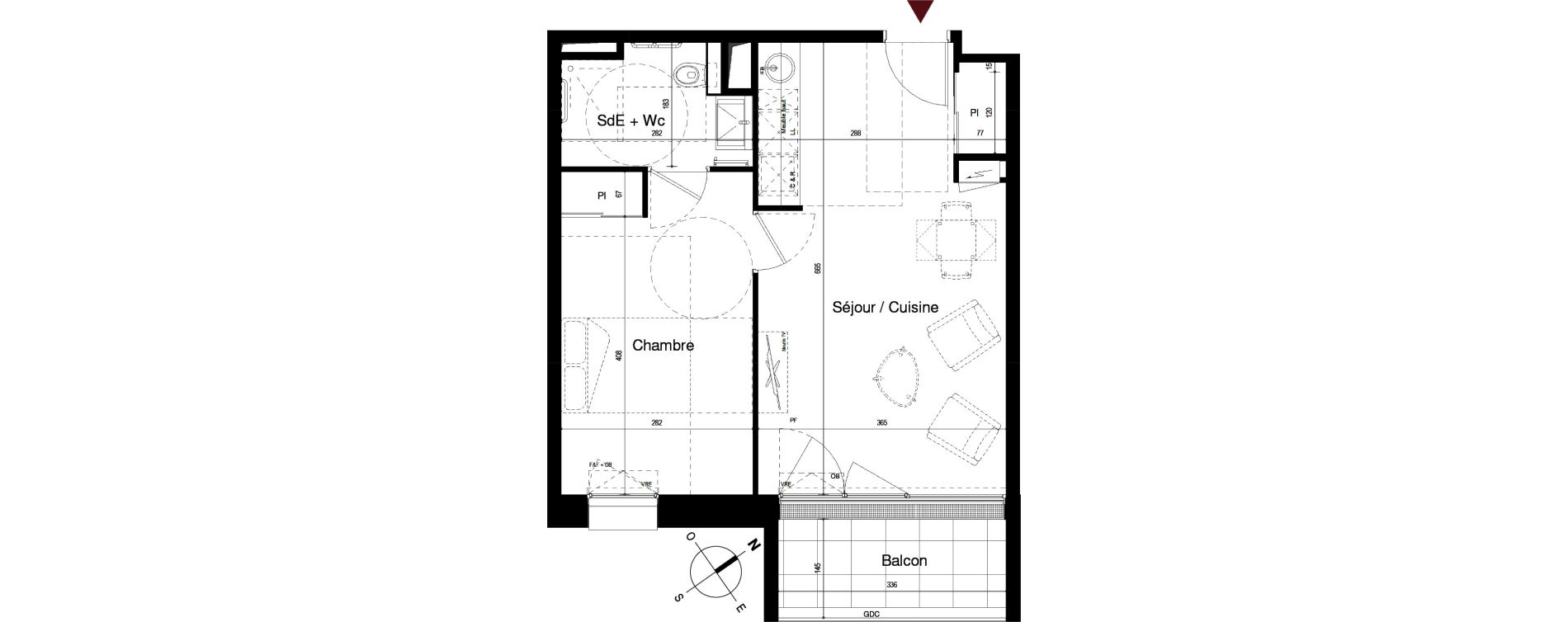 Appartement T2 de 41,40 m2 &agrave; Royan Centre