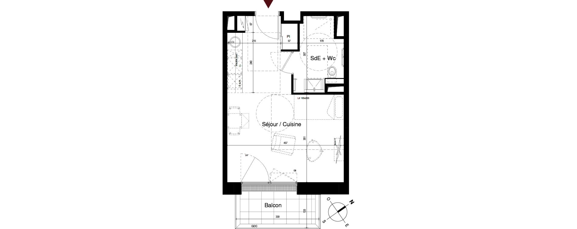 Appartement T1 de 29,10 m2 &agrave; Royan Centre