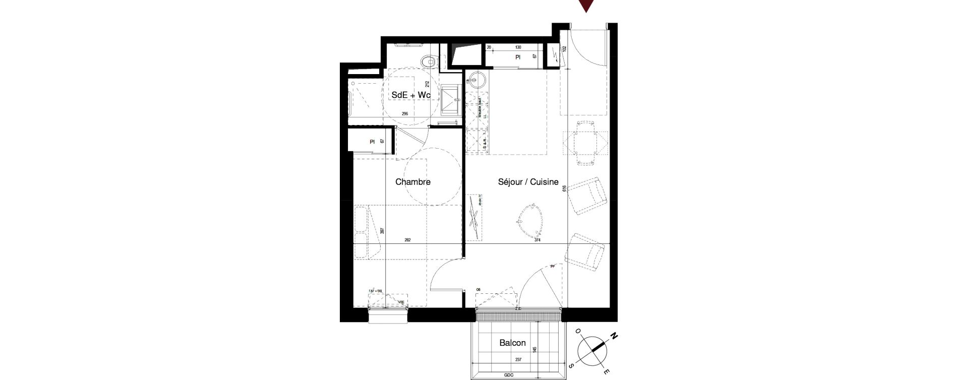 Appartement T2 de 43,42 m2 &agrave; Royan Centre