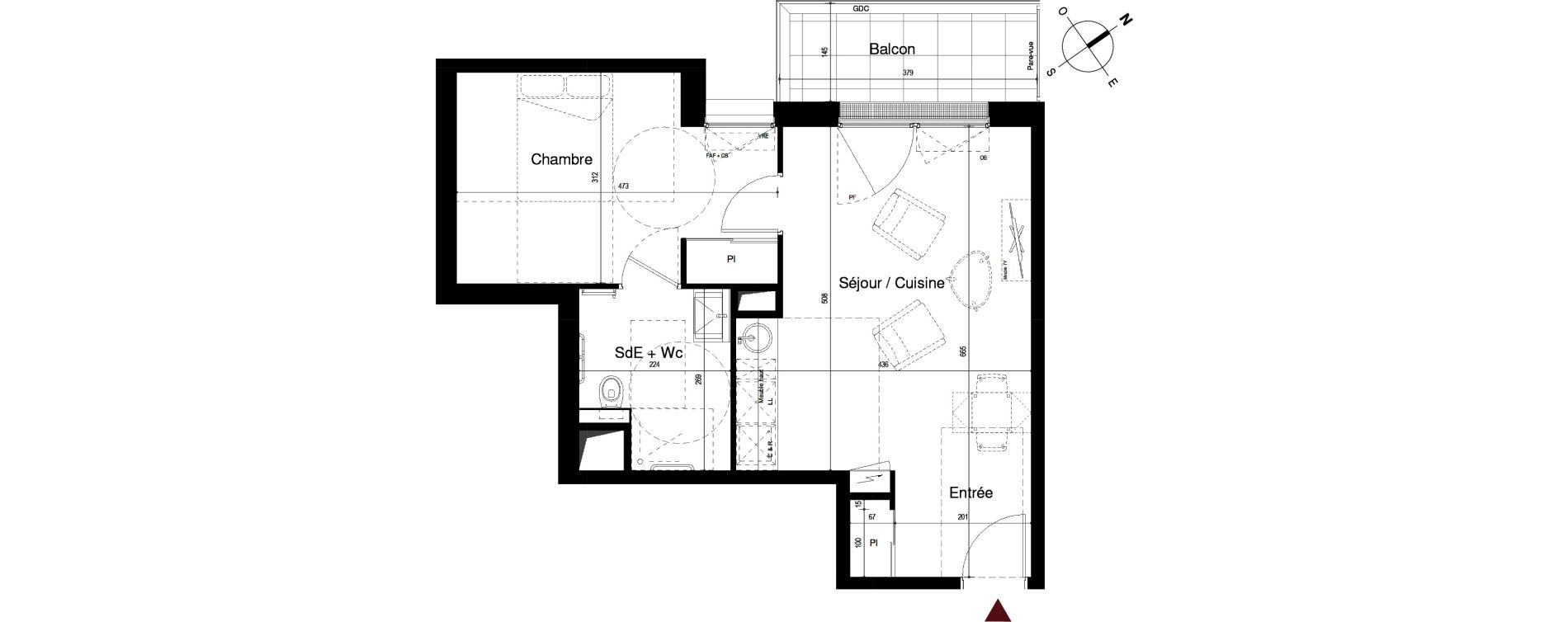 Appartement T2 de 43,00 m2 &agrave; Royan Centre