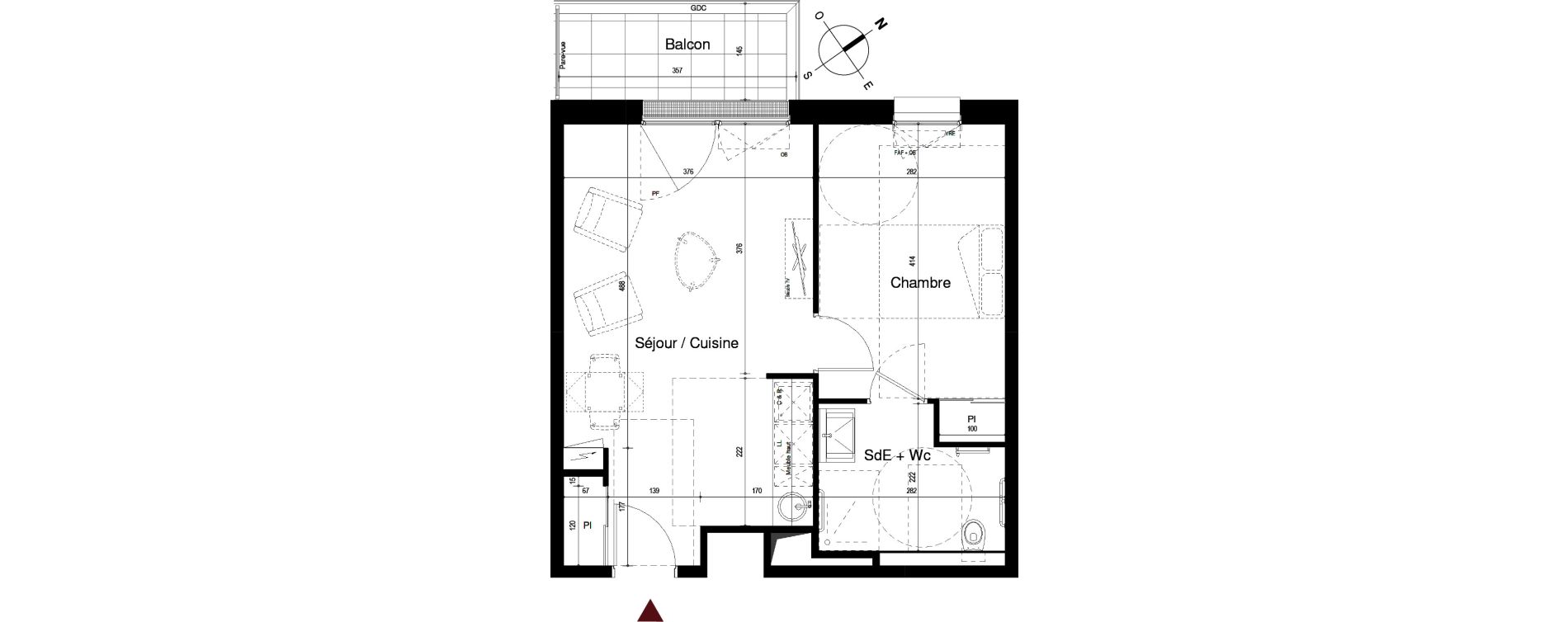 Appartement T2 de 41,52 m2 &agrave; Royan Centre