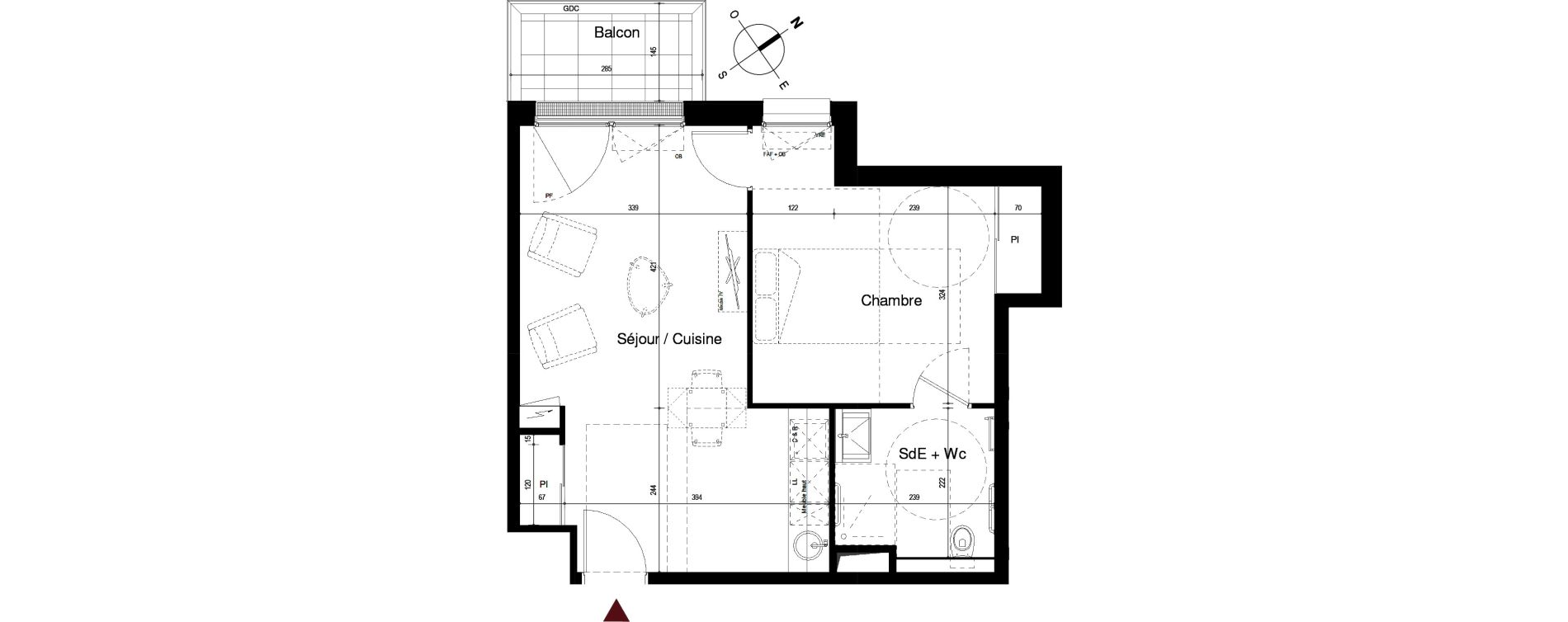 Appartement T2 de 43,68 m2 &agrave; Royan Centre
