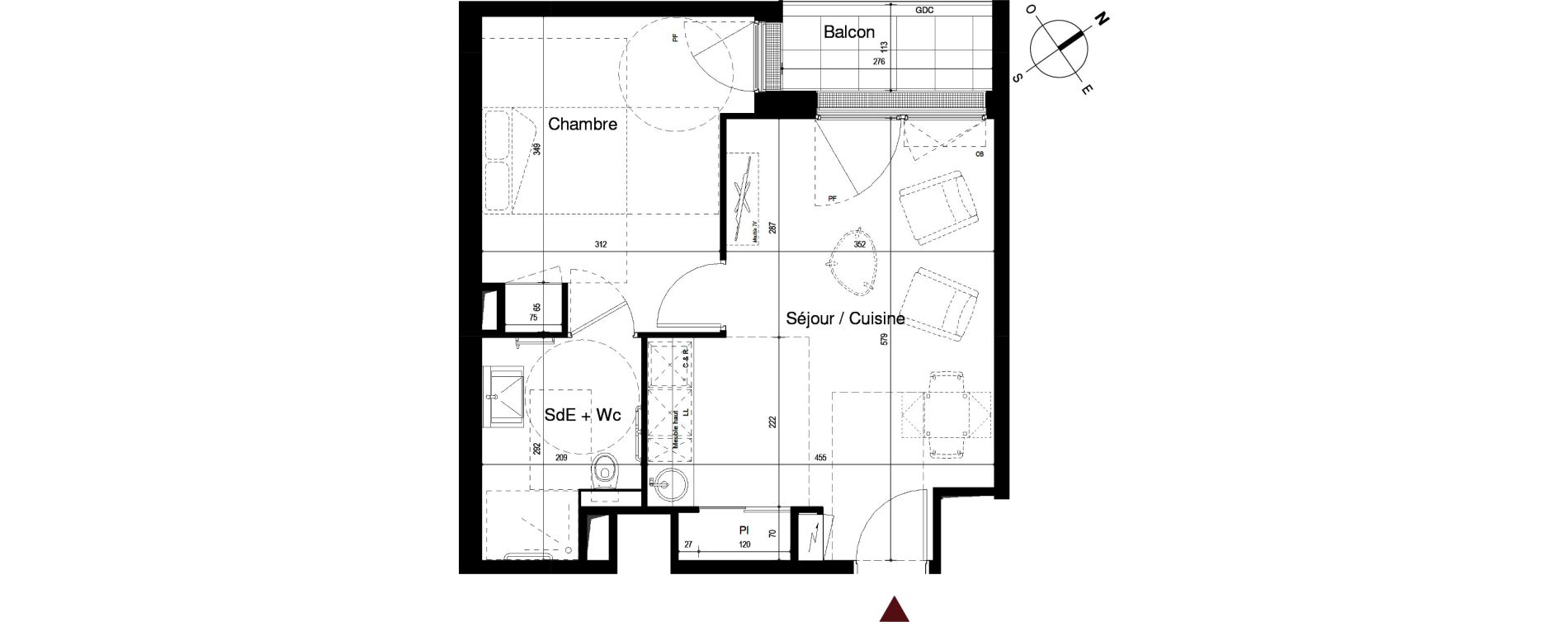 Appartement T2 de 40,62 m2 &agrave; Royan Centre