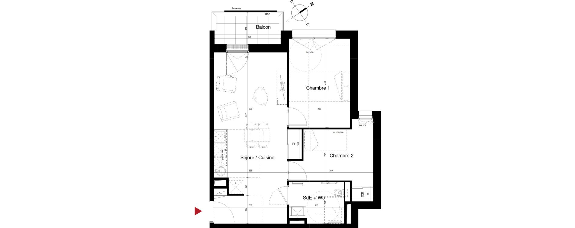 Appartement T3 de 52,74 m2 &agrave; Royan Centre