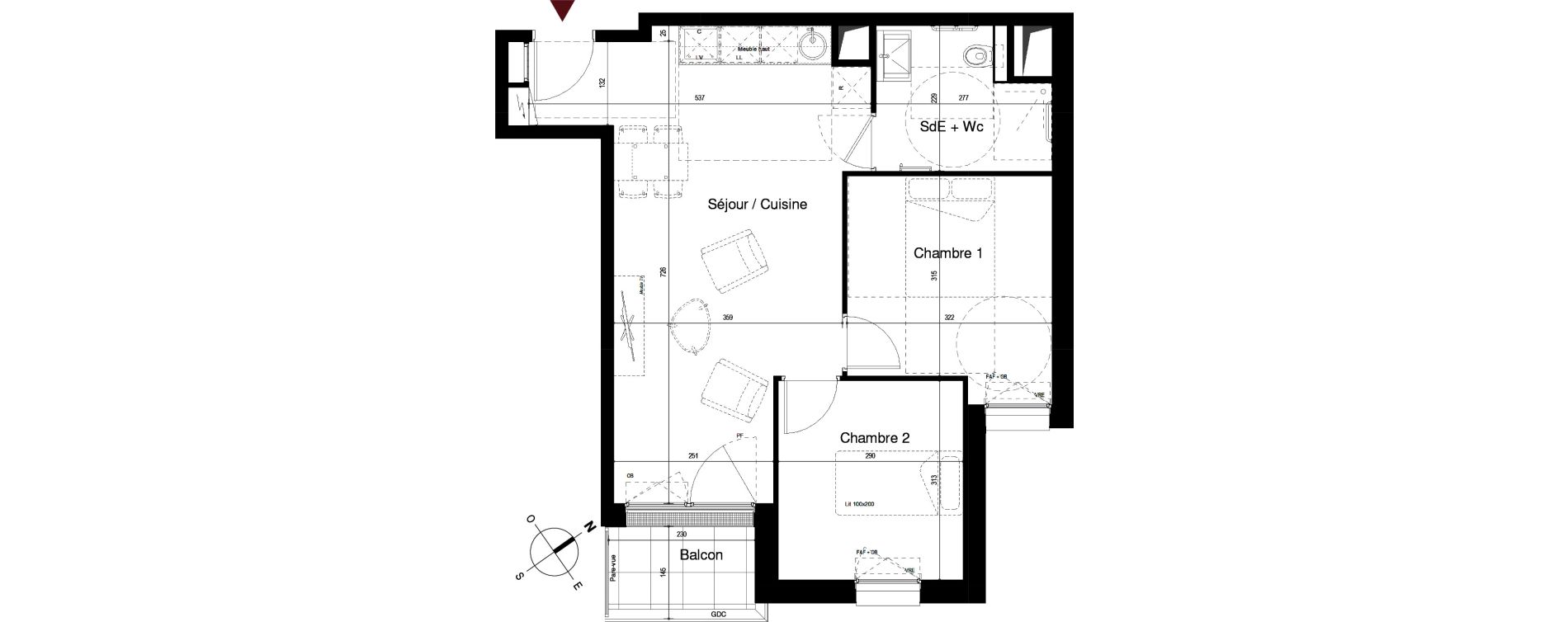 Appartement T3 de 52,38 m2 &agrave; Royan Centre