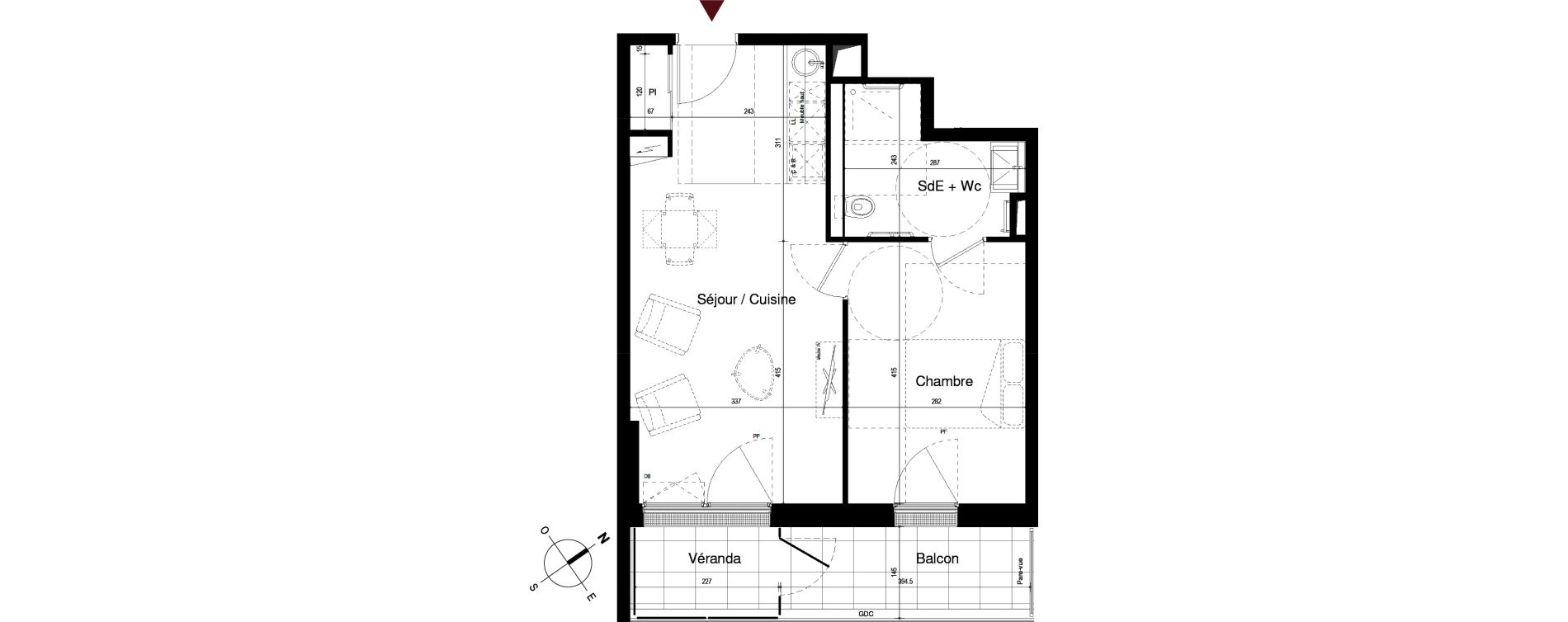Appartement T2 de 40,15 m2 &agrave; Royan Centre