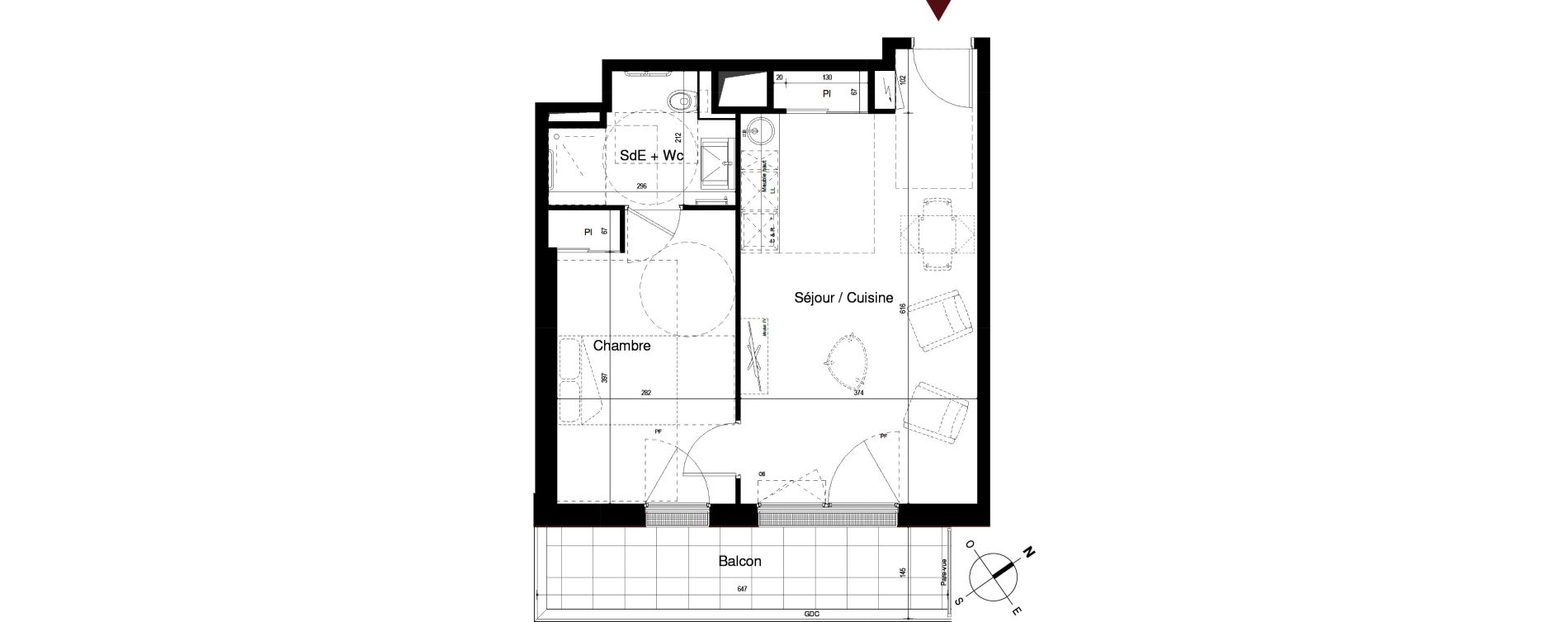 Appartement T2 de 43,42 m2 &agrave; Royan Centre