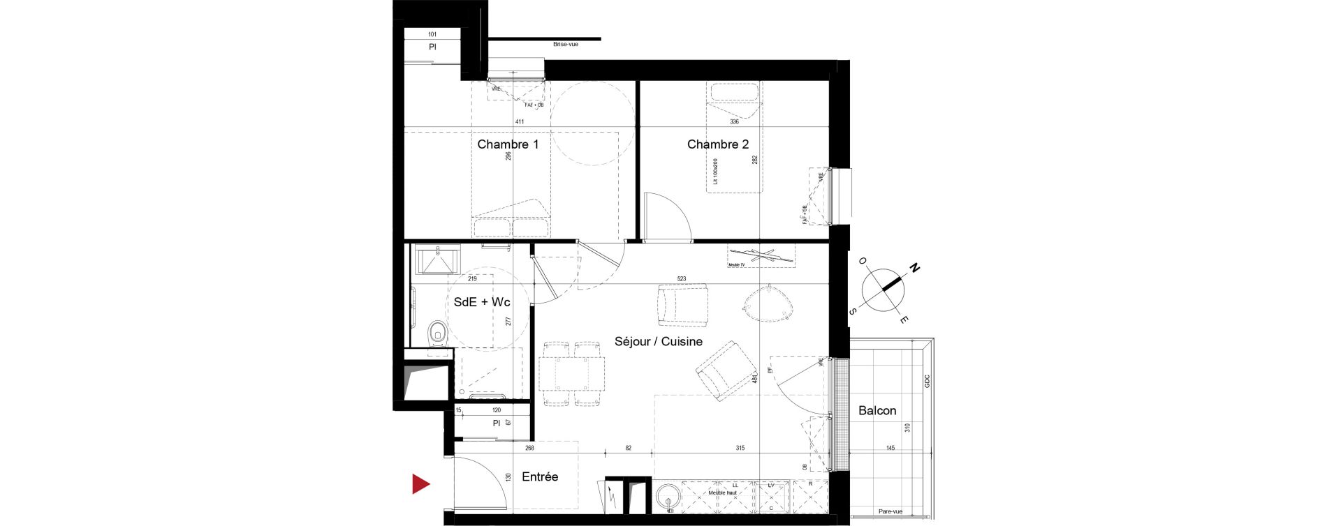 Appartement T3 de 54,53 m2 &agrave; Royan Centre
