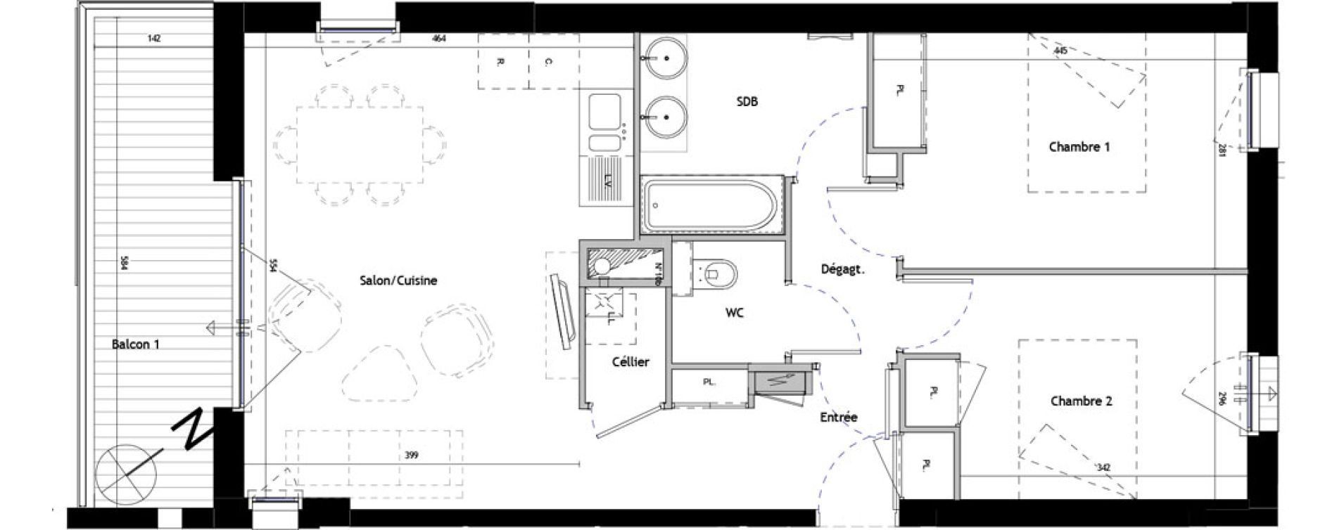 Appartement T3 de 64,46 m2 &agrave; Royan Pontaillac