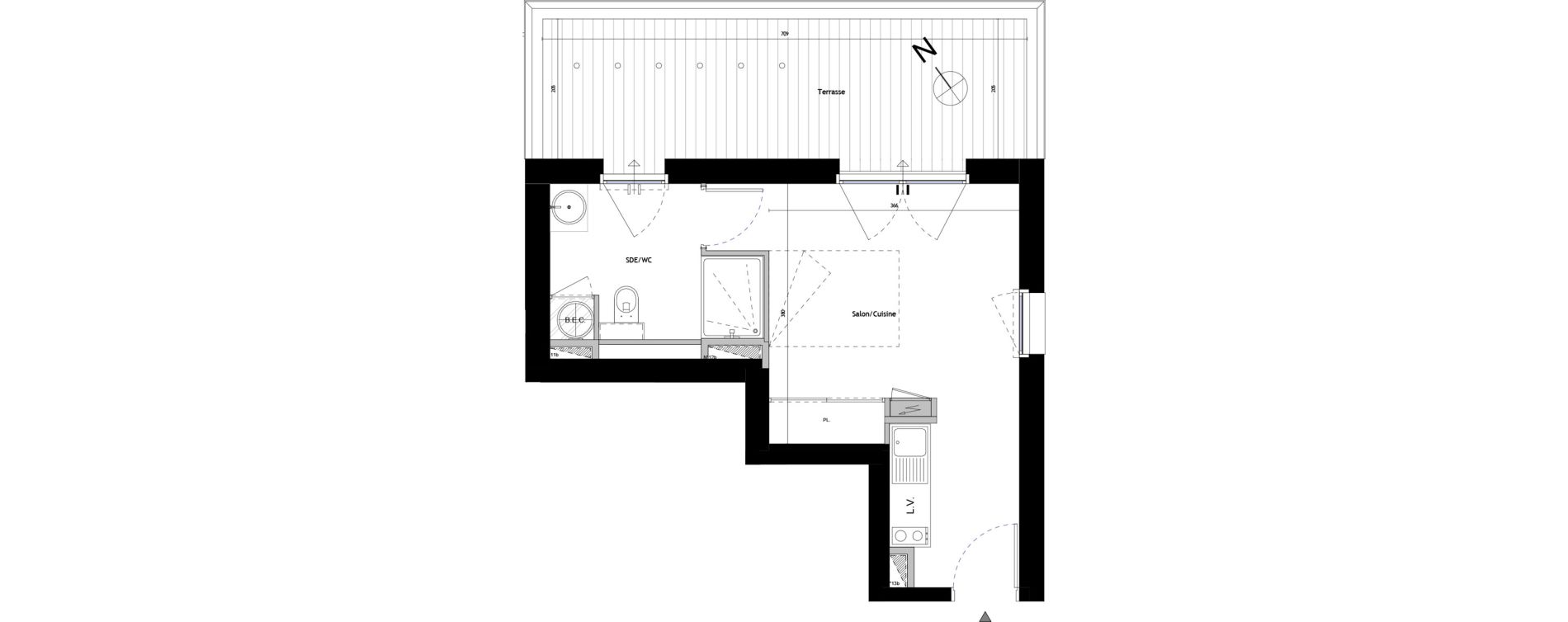Appartement T1 de 24,40 m2 &agrave; Royan Pontaillac